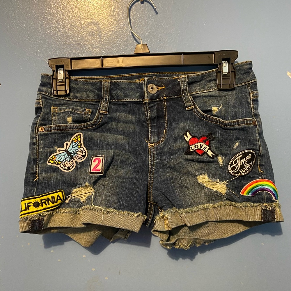 embroidered jean shorts